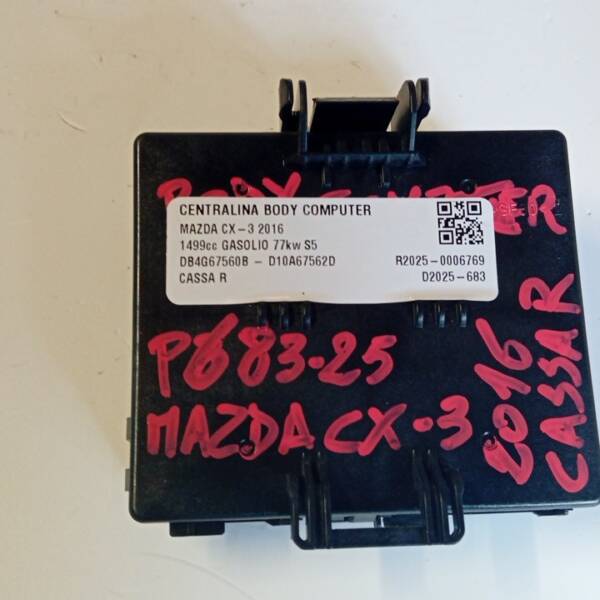 BODY COMPUTER PER MAZDA CX3 Serie DB4G67560B - D10A67562D (15>)